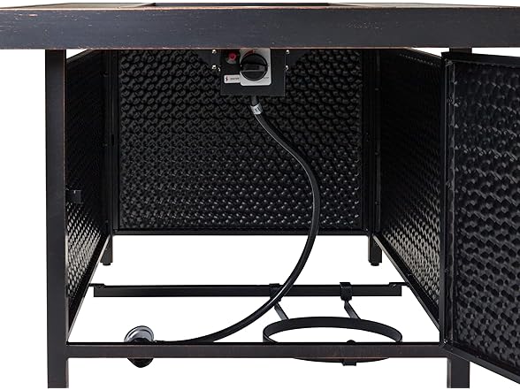 Fire Sense Weyland Hammered Aluminum Convertible Gas Fire Pit Table