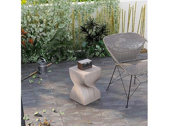 LeisureMod Onyx Fiberstone Side Table