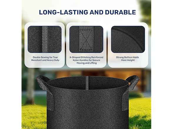 Simple Deluxe 12 Pack 15 Gallon Grow Bags