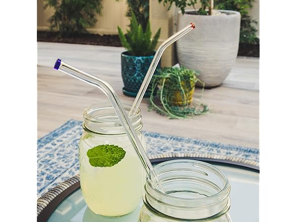 Extra-Wide 10mm Reusable Glass Drinking Straws