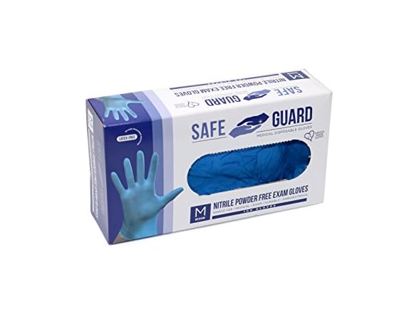 SAFEGUARD Nitrile Exam Gloves Powder Free Medical
