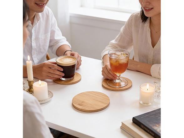 Fun Express Bamboo Wooden Coasters 12 Ct