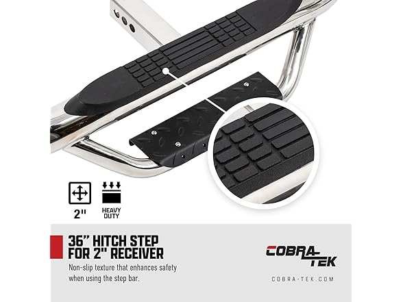 Cobra-Tek HS-007 36" Round Tube Double Hitch Step