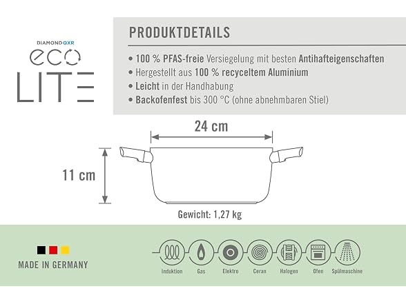 Woll ECO LITE STOCK POT 3.7 Q/ 9.5"