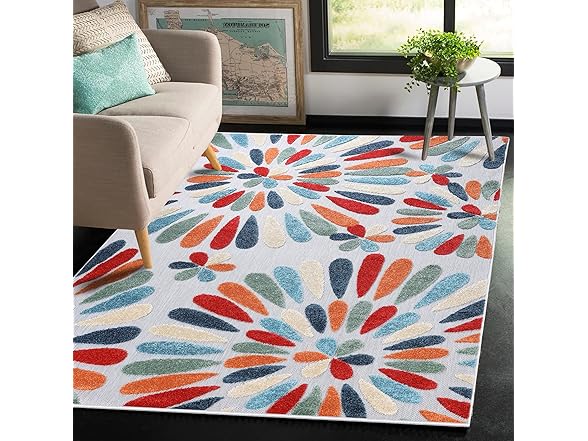Superior Oversized Floral Indoor Outdoor Area Rug, Multicolor