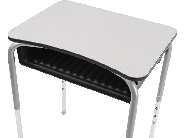 FDP 18" x 24" Belly Curve Classroom Open Front Desk Gray/SIlver