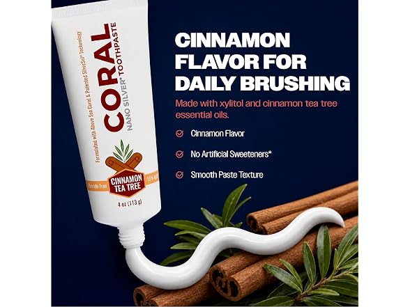 Coral White Cinnamon Tea Tree Toothpaste 4 oz