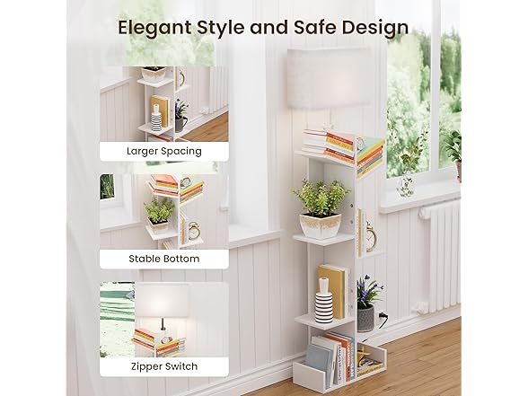 7 Tier Bookshelf with Light