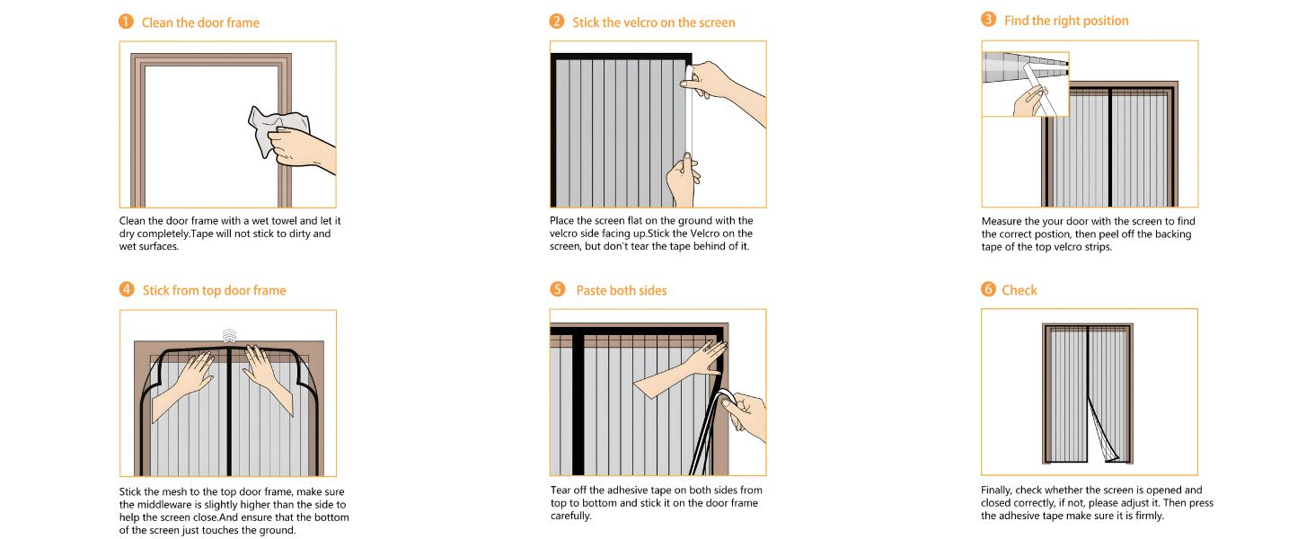 Seamless Outdoors Magnetic Mesh Screen Door 39x79" - Gallery 13