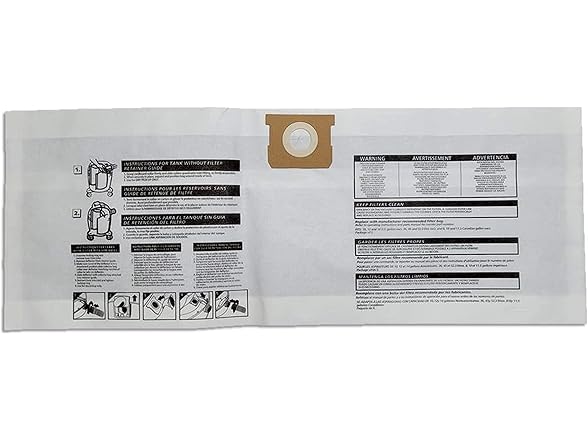 Casa Vacuums (10) Replacement Bags For Shop Vac
