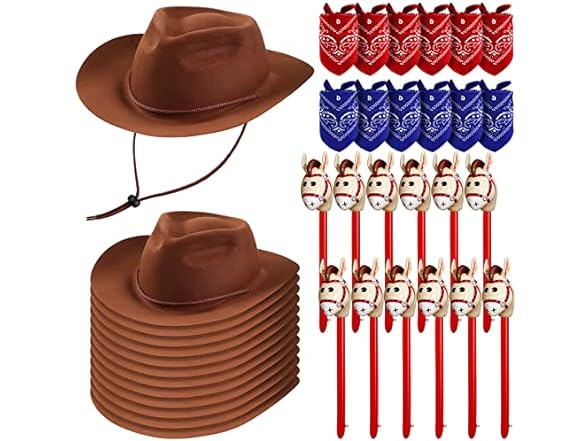 36 Pcs Cowboy Farm Party Costume Set (Open Box)