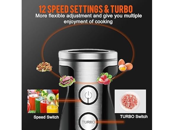 MEGAWISE Handheld 12-Speed Blender