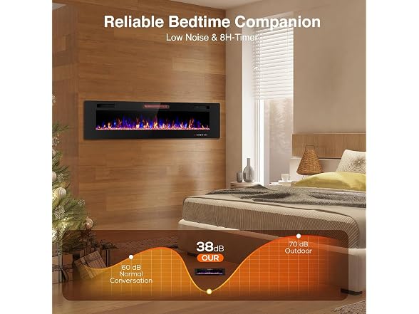 ZAFRO 50" Electric Fireplace with Remote