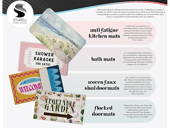 Distressed Damask Door Mat 18"x30"