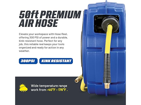 Goodyear Air Hose Reel Retractable 3/8" x 50'