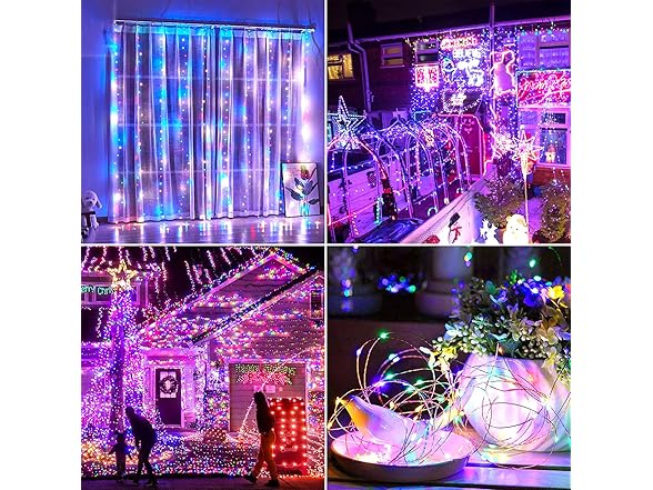 Extra-Long 288FT 800LED Solar Fairy String Lights, 4-Pack 72FT 200 LED