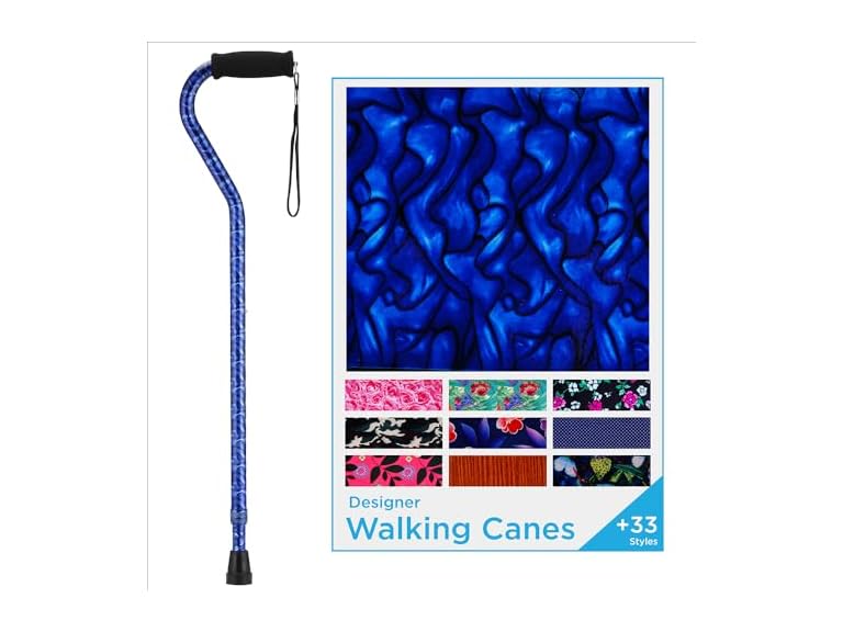 Nova Designer Walking Cane - Blue Waves
