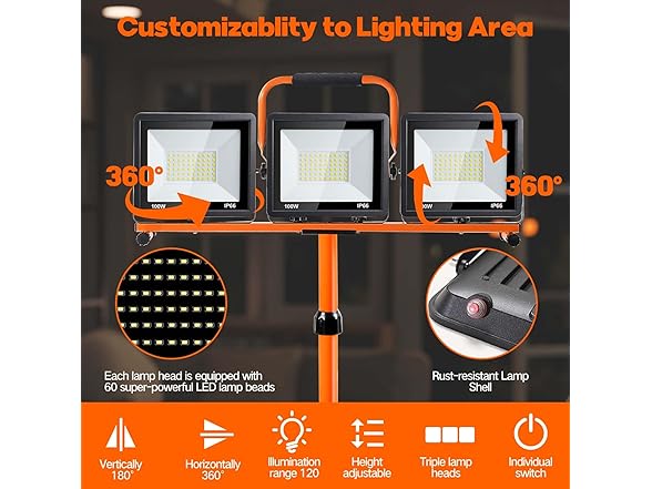 21000 Lumen Work Lights with Stand