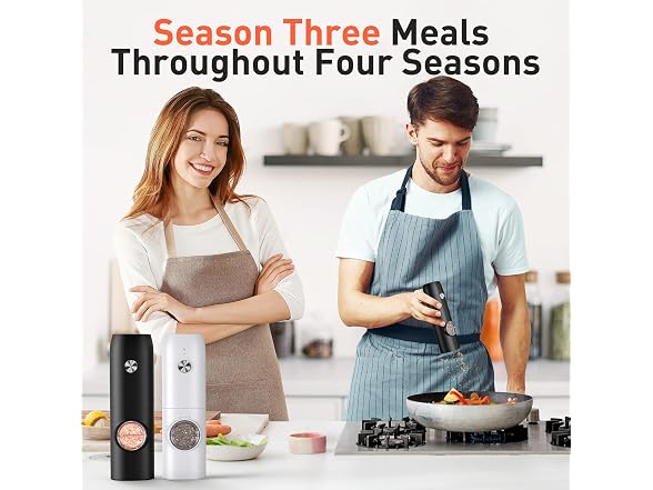 FRTONYI Salt and Pepper Grinder Set, Black