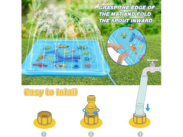 Growsland 67in Splash Pad Outdoor Kids