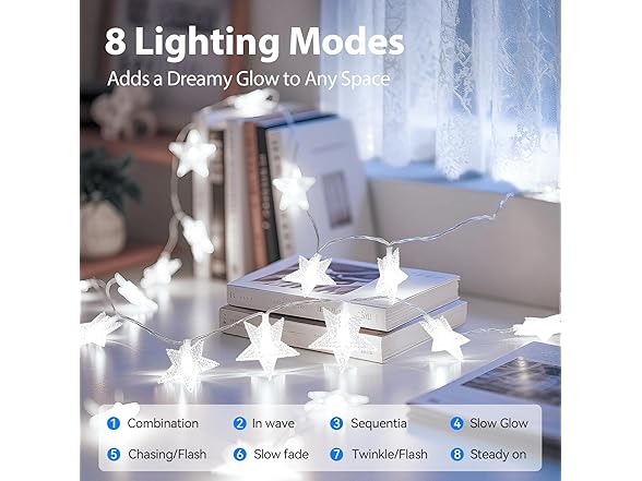 Lakumu Star String Lights Battery Operated, LED