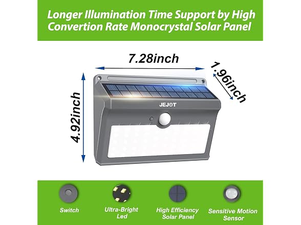 JEJOT Solar Security Flood Light 6-Pack