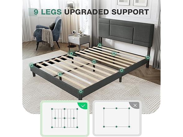 Novilla Bed Frame Queen Size, Queen Bed