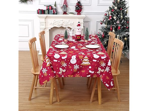 CAROMIO Rectangle Table Cloth Christmas