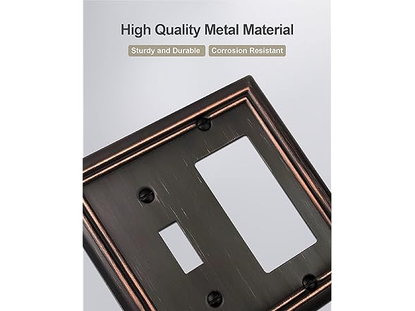 Metal Combo Switch Wall Plate 4-Pack