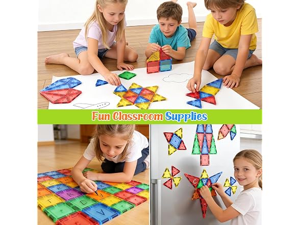 Coodoo Magnetic Tiles Kids STEM Magnet Toy 40PCS