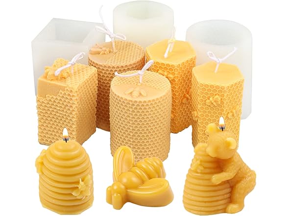 3D Bee Honeycomb Candle Molds Beehive