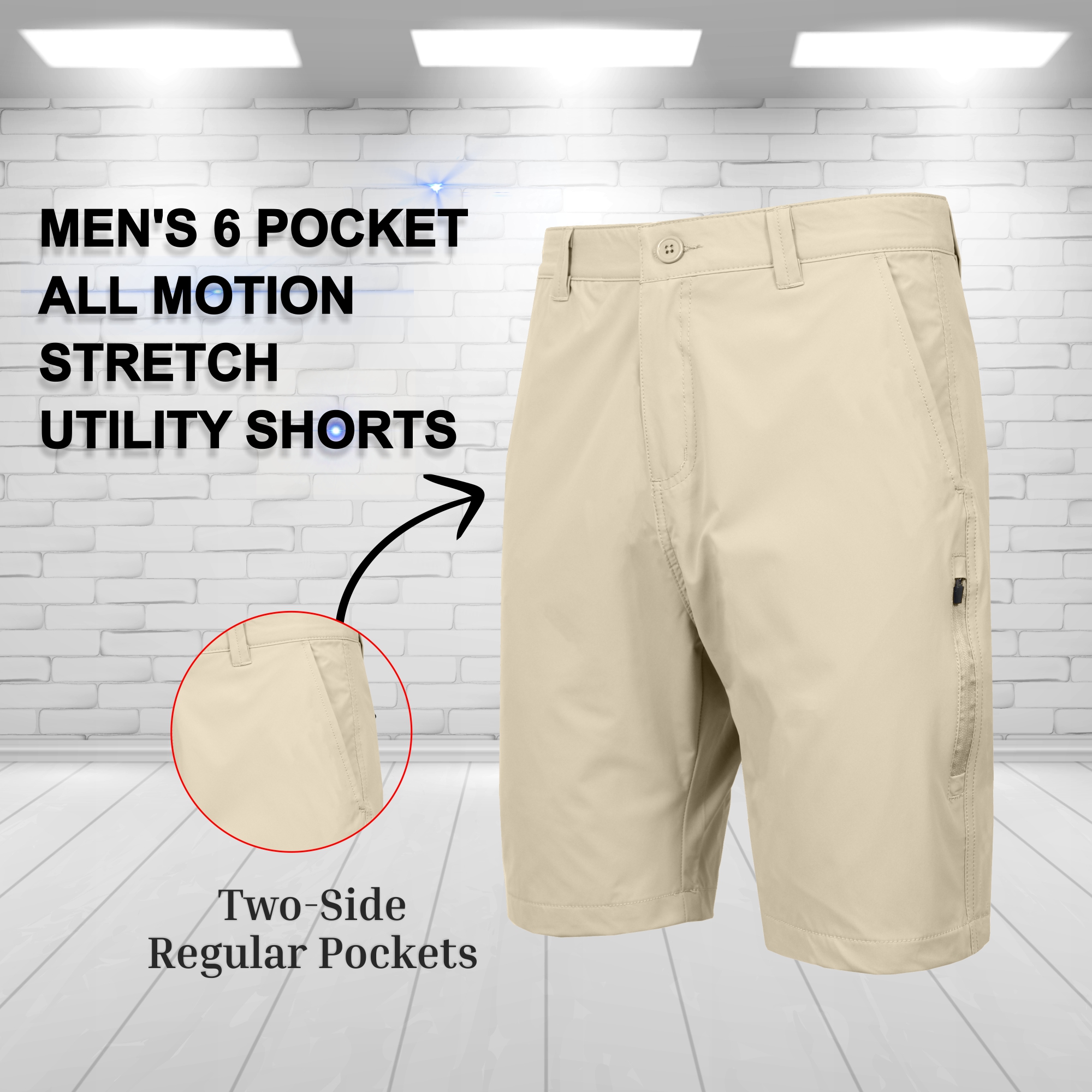 3 Pack Men's Stretch Utility Shorts (32-42) - Gallery 21