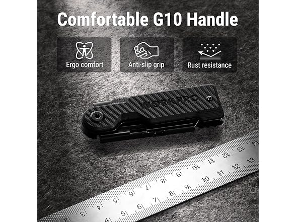 WORKPRO Folding Utility Knife, Black