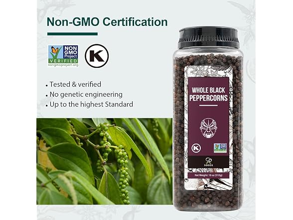 Soeos Himalayan Pink Salt 39 oz + Whole Black Pepper 18 oz