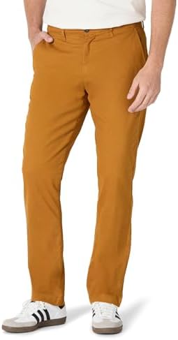 Amazon Essentials Men's Athletic-Fit Casual Stretch Chino Pant, Dark Camel, 32W x 32L