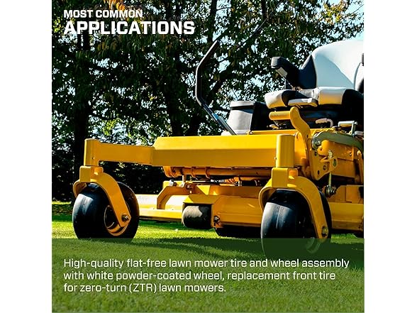Marathon 01410P 11x4.00 Flat-Free Lawnmower Tire on Wheel