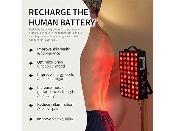 METIKO Red Light Therapy Panel 60LED Black