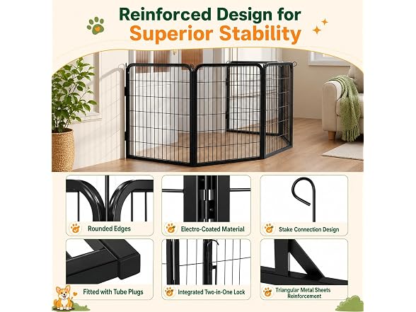 Yaheetech Dog Playpen 32in 24 Panels Pet Fence