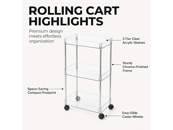 American Dream 3-Tier Acrylic Cart