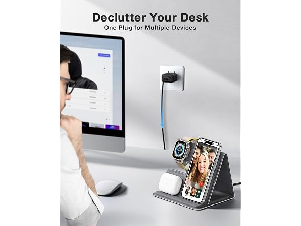 JARGOU 3 in 1 Charging Station for Apple