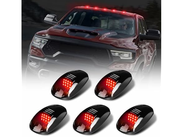 Generic Red LED Cab Lights Smoke Lens