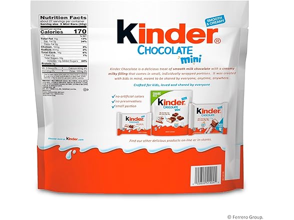 Kinder Choc Mini Bars Milky Filling 29oz