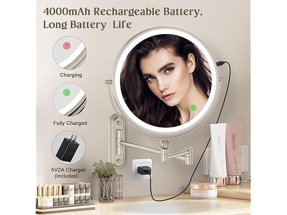 Lighted Wall Mounted Makeup Mirror