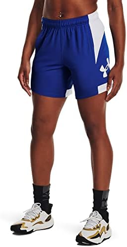 Under Armour Women's Baseline 6" Basketball Shorts, (400) Royal / / White, Medium