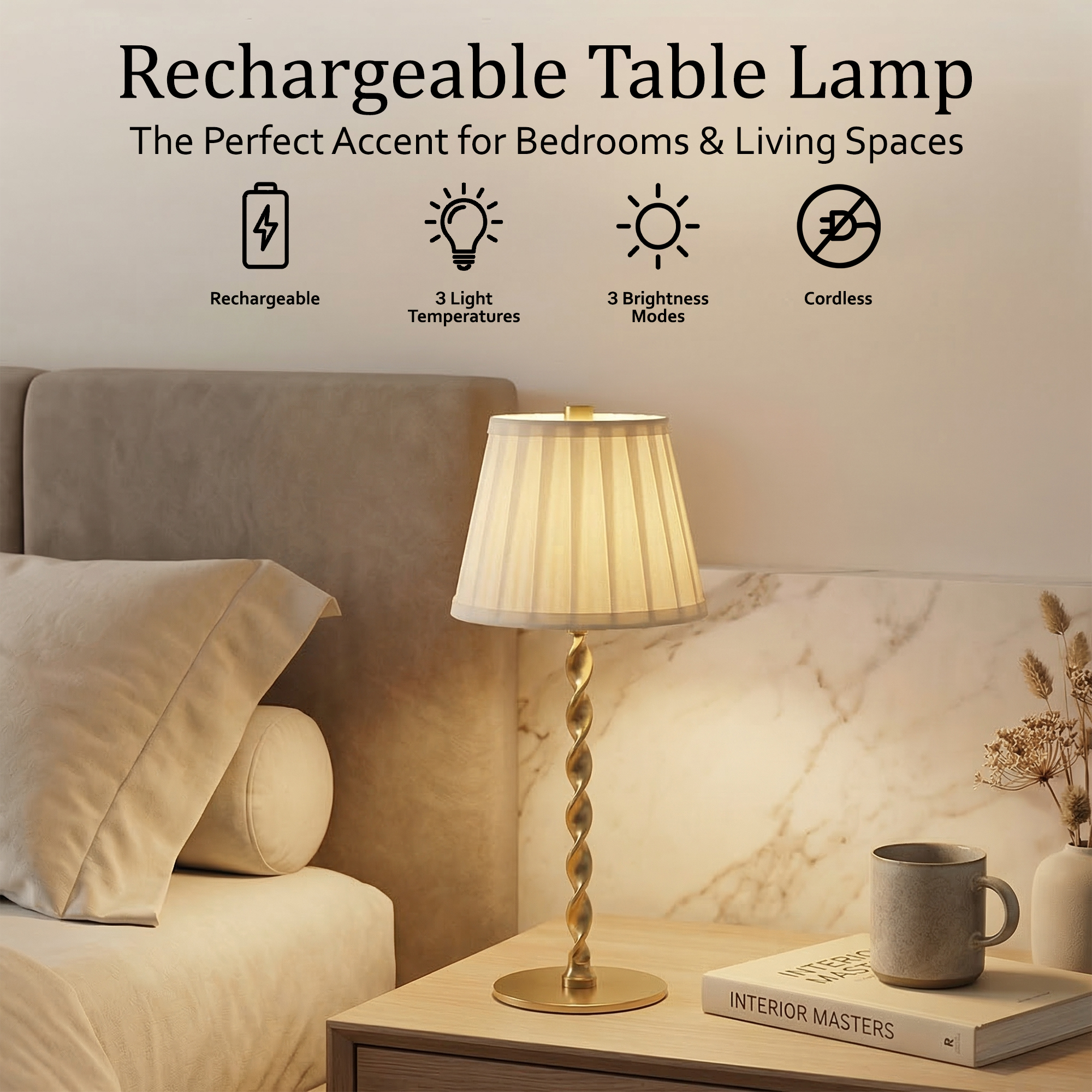 Twist Stem Wide Pleated Lamp - Gallery 23