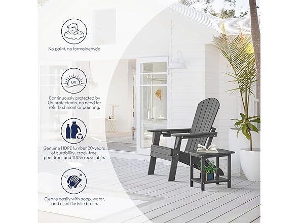 Plawdlik Folding Adirondack Chair