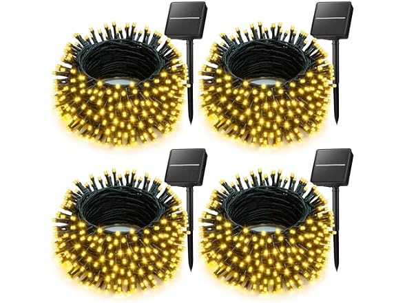 Brightown 2 Pack Solar String Lights Outdoor Waterproof, 80 FT 200 LED