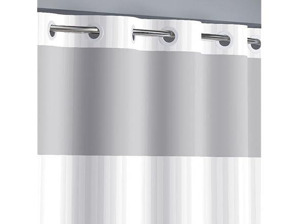 Hookless It's a Snap Satin Stripe Shower Curtain