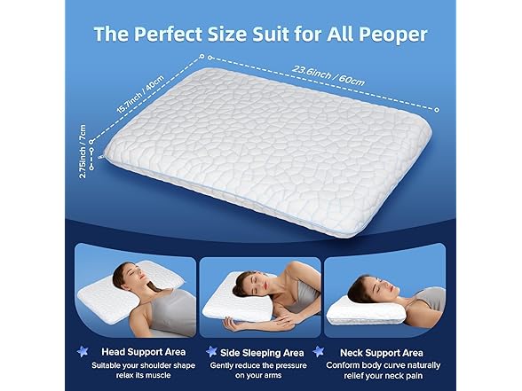Ultra Thin Flat Pillows for Sleeping