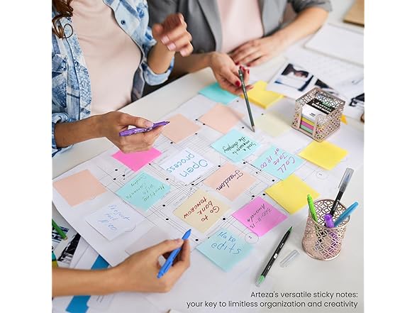 ARTEZA Sticky Notes 3x3 inches, 48 Sticky Pads